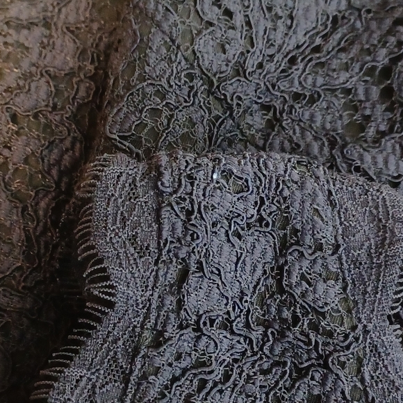 Adrianna Papell Sz 4 Office Floral Lace Square Neck Sheath Cocktail Dress - Picture 13 of 14